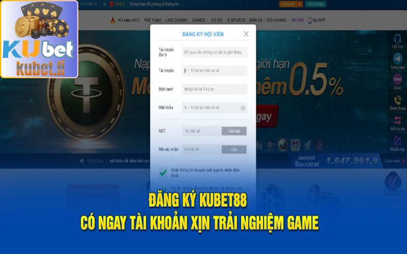 kubet - KUBET88 10 Quy trình đăng ký trải nghiệm game Kubet88